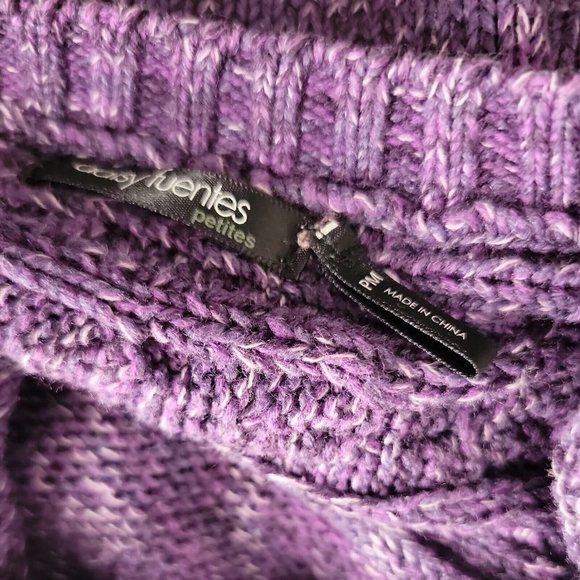 Daisy Fuentes Pullover Knit Sweater ~ Sz PM ~ Purple ~ Short Sleeve - Picture 4 of 5